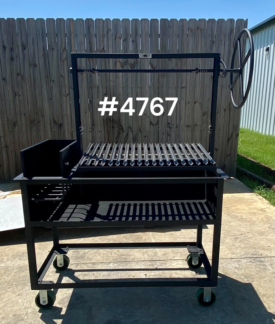 NorCal Ovenworks Argentine Grill with Side Brasero on Casters #4767